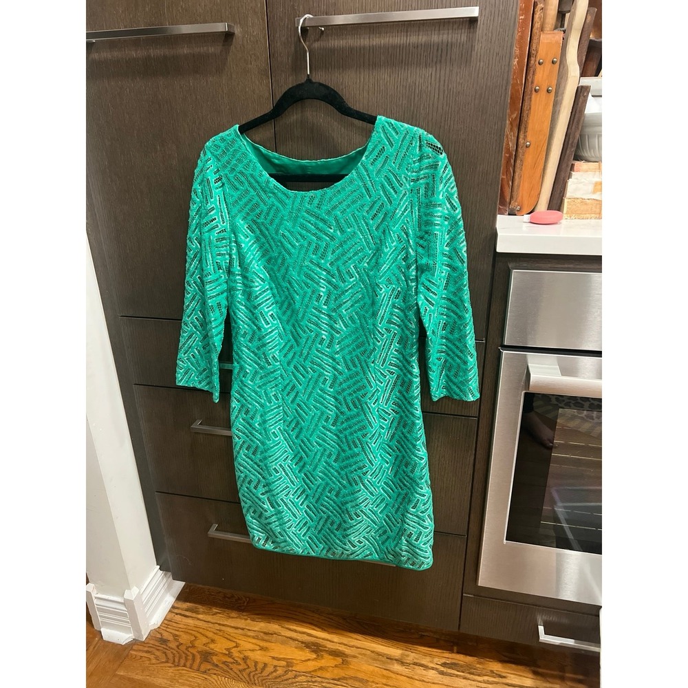 Lilly Pulitzer Camellia‎ dress in the Fern Green Bamboo Geo Lace size 8